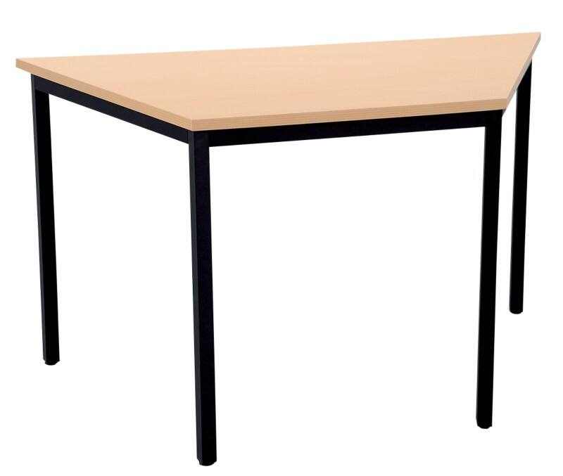 Viking Realspace Trapezoidal Table Beech MFC (Melamine Faced Chipboard), Steel Black 1,200 x 520 x 750 mm