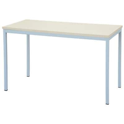 Niceday Rectangular Table with Maple Coloured MFC & Aluminium Top and Silver Frame 1200 x 600 x 750 mm