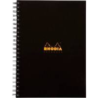 Rhodia A4 Wirebound Black Hardback Business Notebook Ruled 160 Pages