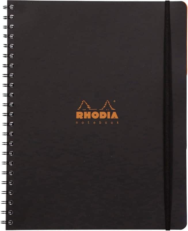 Rhodia Notebook 119236C A4+ Ruled Spiral Bound PP (Polypropylene) Soft Cover Black Perforated 180 Pages 90 Sheets