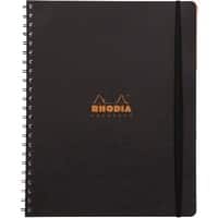 Rhodia A4+ Wirebound Black Softback Business Notebook Ruled 180 Pages