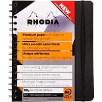 Rhodia A5 Wirebound Black Softback Business Notebook Ruled 180 Pages