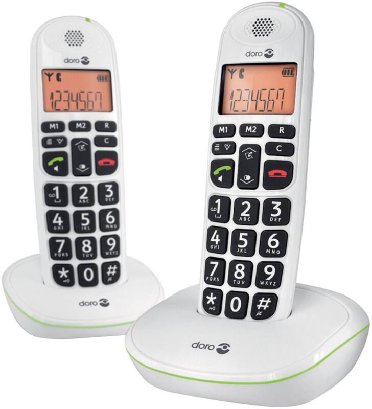 Doro PhoneEasy Cordless Telephone 100 W White Pack of 2