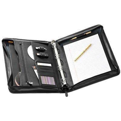 Falcon Leather Conference Folder 10.1 inch Tablet with Ring Binder 30 x 36 x 7 cm Black