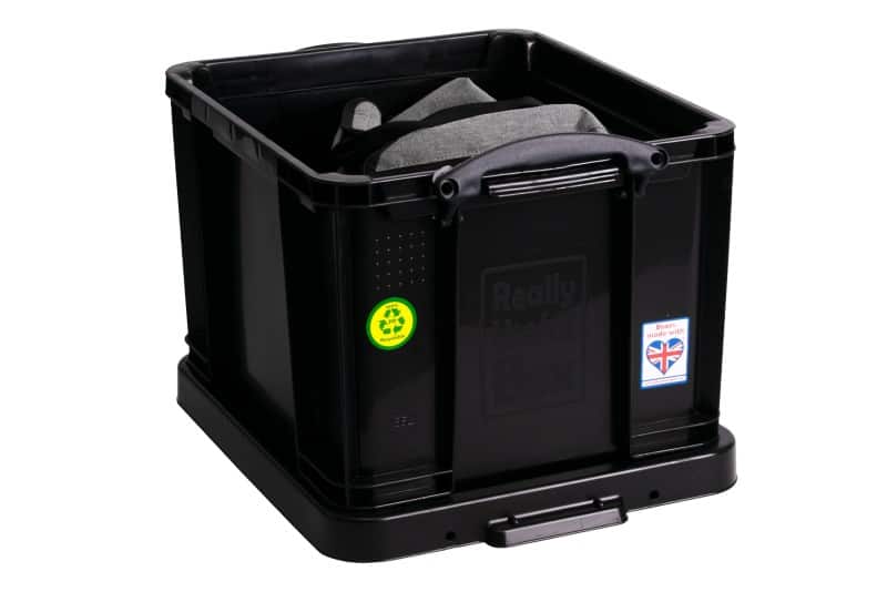 Really Useful Box Plastic Storage Box 35 L Black 39 x 48 x 31 cm