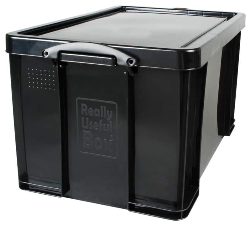 Really Useful Box Plastic Storage 84 Litre Black 440 x 710 x 380 mm