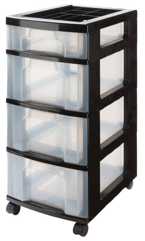 Really Useful Box Storage Unit 43 L Black, Transparent 30 x 42 x 72.5 cm