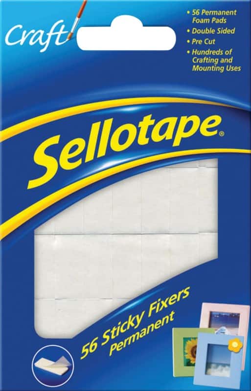 Sellotape Sticky Fixers Permanent 10 x 16.3 x 1.2 cm White Pack of 56