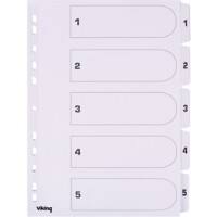 Office Depot Indices A4 White 5 Part Perforated Cardboard 1 to 5