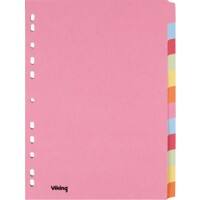 Viking Blank Dividers A4 Assorted Multicolour 12 Part Cardboard Rectangular 11 Holes