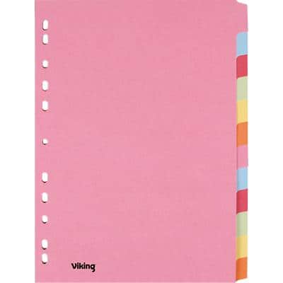 Office Depot Blank Dividers A4 Assorted Multicolour 12 Part Cardboard Rectangular 11 Holes Pack of 12