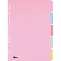 Viking Blank Dividers A4 100% Recycled 5 Part Assorted Cardboard 5 Part Cardboard Rectangular 11 Holes 5 Sheets