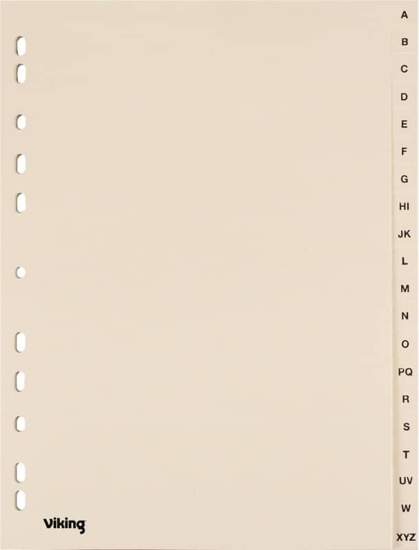 Viking Punched Dividers, Buff Board, A4, 20 Part A-Z - Set