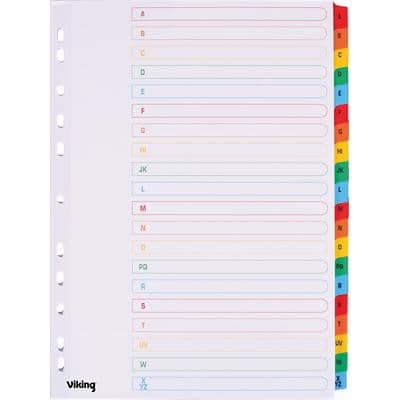 Office Depot Indices Mylar A4 Assorted 20 Part Perforated Card A - Z