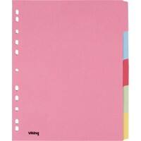 Office Depot Blank Dividers A4+ Assorted Multicolour 5 Part Cardboard Rectangular 11 Holes 28403