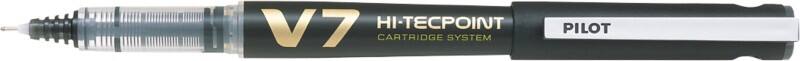 Pilot Hi-Tecpoint V7 Cartridge System Rollerball Pen Medium 0.4 mm Black Pack of 10