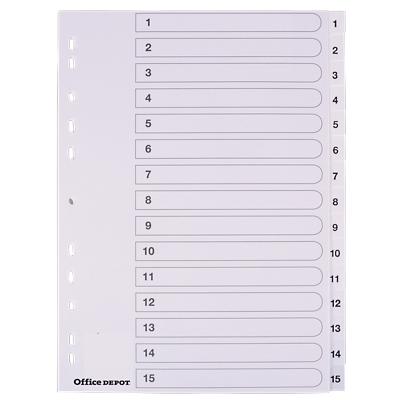 Office Depot Indices A4 White 15 Part Perforated PP 1 to 15