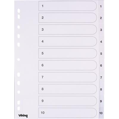 Office Depot Indices A4 White 10 Part Perforated Polypropylene 1 to 10 |  Viking Direct UK