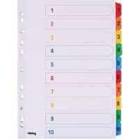 Office Depot Indices A4 Assorted 10 Part Perforated Card 1 to 10