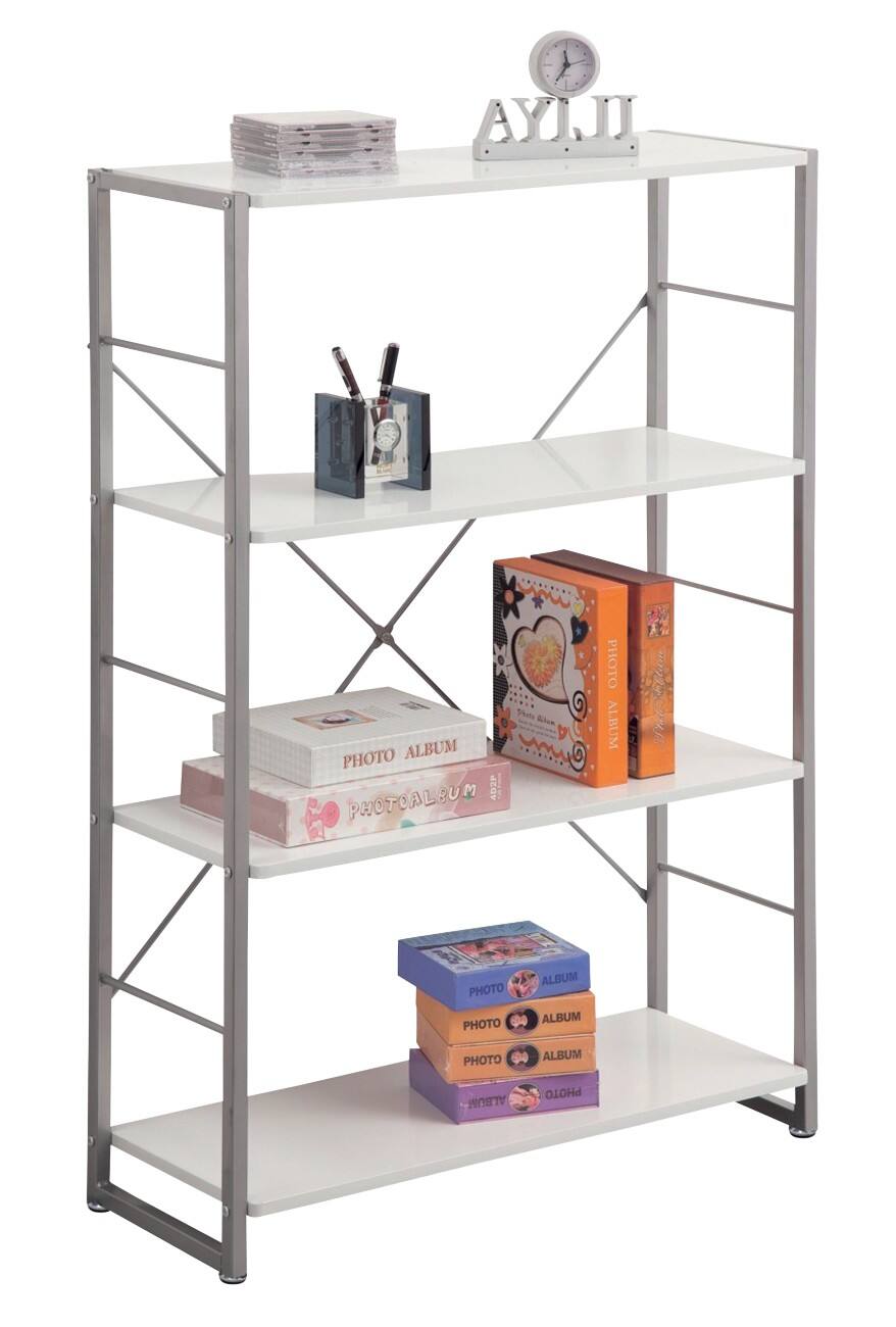 Alphason Bookcase with 3 Shelves Cabrini 760 x 300 x 1195 mm White ...