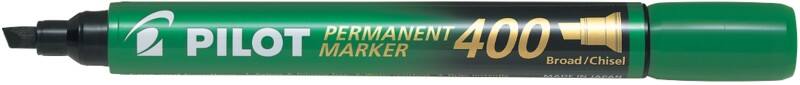 Pilot 400 Permanent Marker Broad Chisel  - 4 mm Green Non Refillable Pack of 12