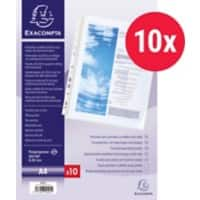 Exacompta Punched Pockets A4 Smooth Transparent 200 microns Polypropylene Top 11 Holes 5507E Pack of 10