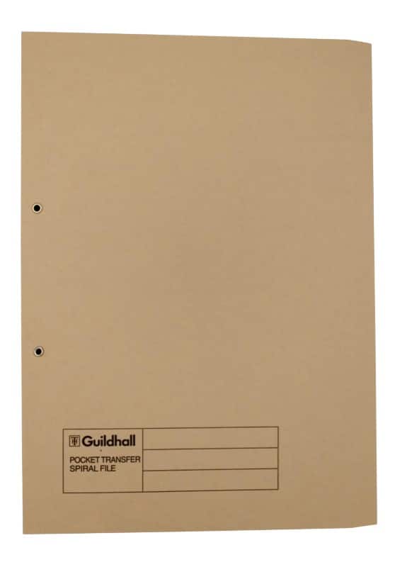Guildhall Spiral File Foolscap Buff Manila 315 gsm Pack of 25
