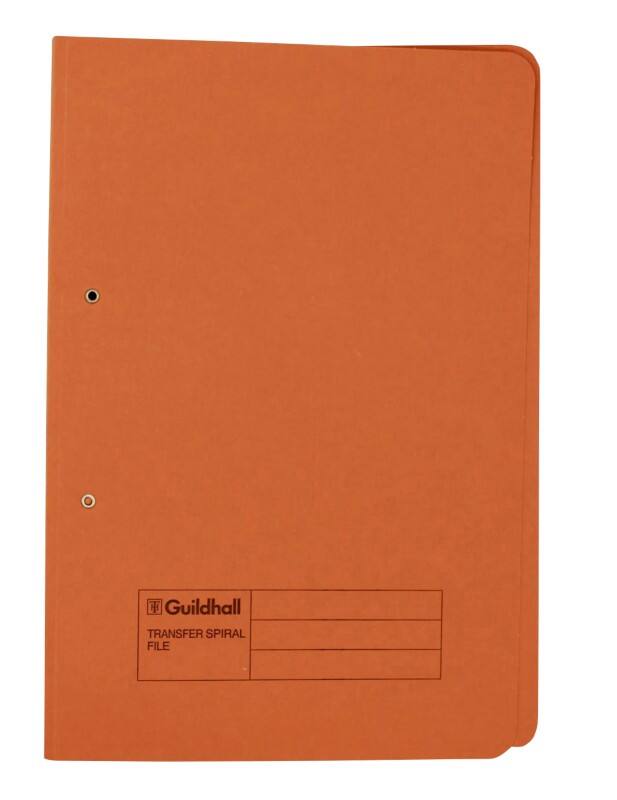 Guildhall Spiral File Foolscap Orange Manila 315 gsm Pack of 50