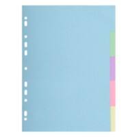 Exacompta Blank Dividers A4 Assorted Multicolour 5 Part Cardboard 11 Holes 1605E