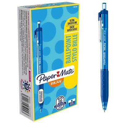 PaperMate Ballpoint Pen InkJoy 300 RT Medium 0.8 mm Blue Pack of 12