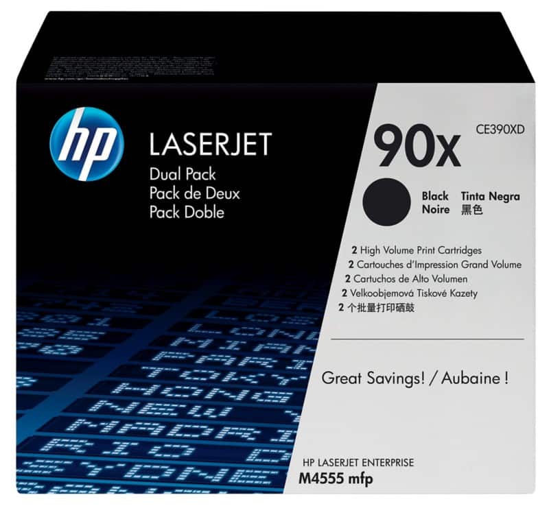 HP 90X Original Toner Cartridge CE390XD Black Pack of 2 Duopack