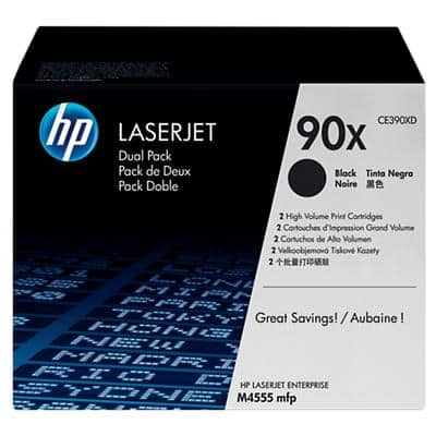 HP 90X Original Toner Cartridge CE390XD Black Pack of 2 Duopack