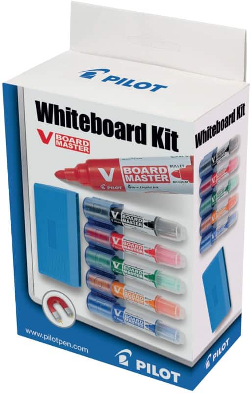 Pilot Permanent Whiteboard Marker Assorted Medium Bullet  -   Pack of 5