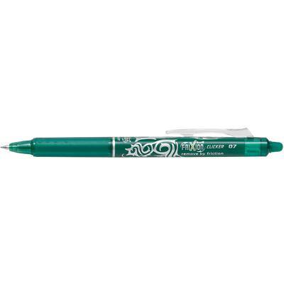 Pilot FriXion Ball Clicker Gel Rollerball Pen Erasable Medium 0.35 mm Green Pack of 12
