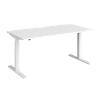 Elev8 Rectangular Sit Stand Single Desk with White Melamine Top and White Frame 2 Legs Touch 1600 x 800 x 675 - 1300 mm