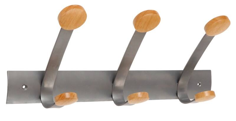 Alba Coat Rack 3 Hooks Silver