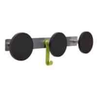 Alba Coat Rack 3 Hooks Black, Silver