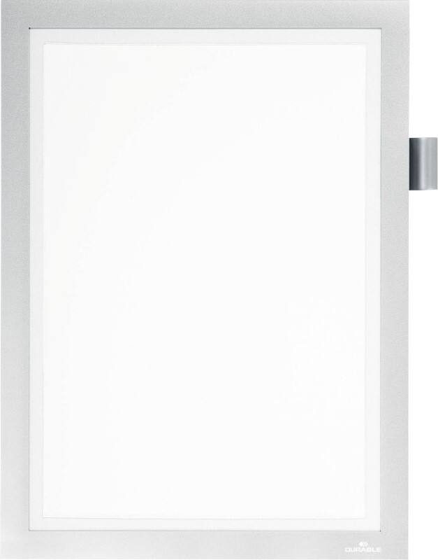 DURABLE DURAFRAME Note A4 Display Frame Adhesive Silver Adhesive PVC (Polyvinyl Chloride) 4993-23 23.5 (W) x 0.5 (D) x 37 (H) cm 499323