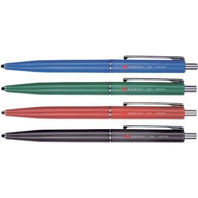 Foray X50 Retractable Ballpoint Pen Medium 0.5 mm Assorted Pack of 50