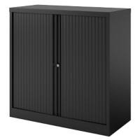 Bisley Tambour Cupboard Steel 1 Shelf Lockable 1,000 x 470 x 1,015 mm Black