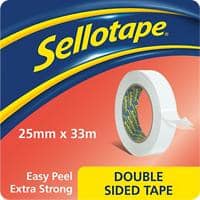 Sellotape Double Sided Tape 25mm x 33m White