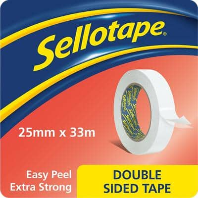 Sellotape Double Sided Tape 25mm x 33m White