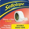 Sellotape Double Sided Tape 50mm x 33m White 3 Rolls