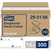 Tork Hand Towels V-fold White 1 Ply 290158 Pack of 15 of 300 Sheets