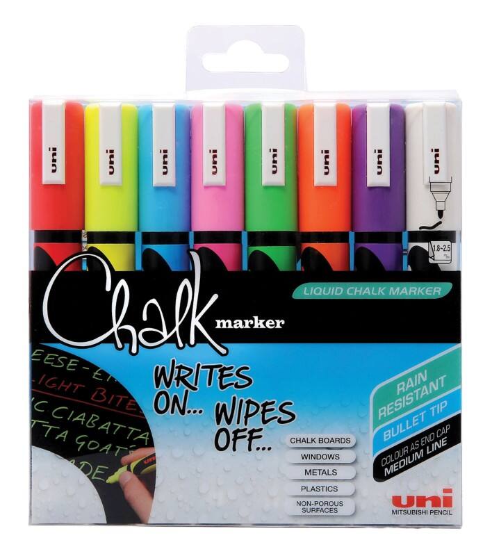 uni-ball Chalk Marker PWE-5M Assorted Pack of 8