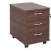 Dams International Pedestal with 3 Lockable Drawers MFC 426 x 600 x 567mm Walnut