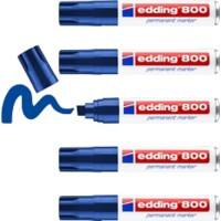 edding 800 Permanent Marker Broad Chisel Blue Pack of 5