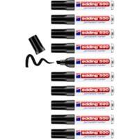 edding 500 Permanent Marker Medium Chisel 2 - 7 mm Black Refillable Water Resistant Pack of 10