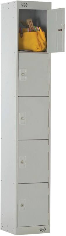 LINK51 Steel Locker 5 Doors 1 nest Key lock 300 x 450 x 1,800 mm Grey
