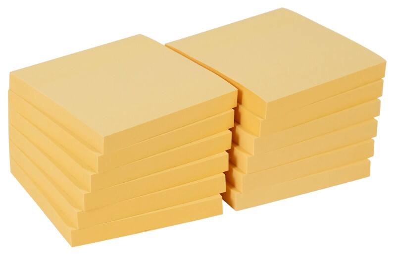 Viking sticky notes 76 x 76 mm yellow 100 sheets pack of 12